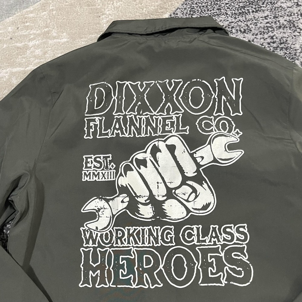 Dixxon Jacket Mens Medium Green Working‎ Class Heroes Coach Snap Front Mechanic